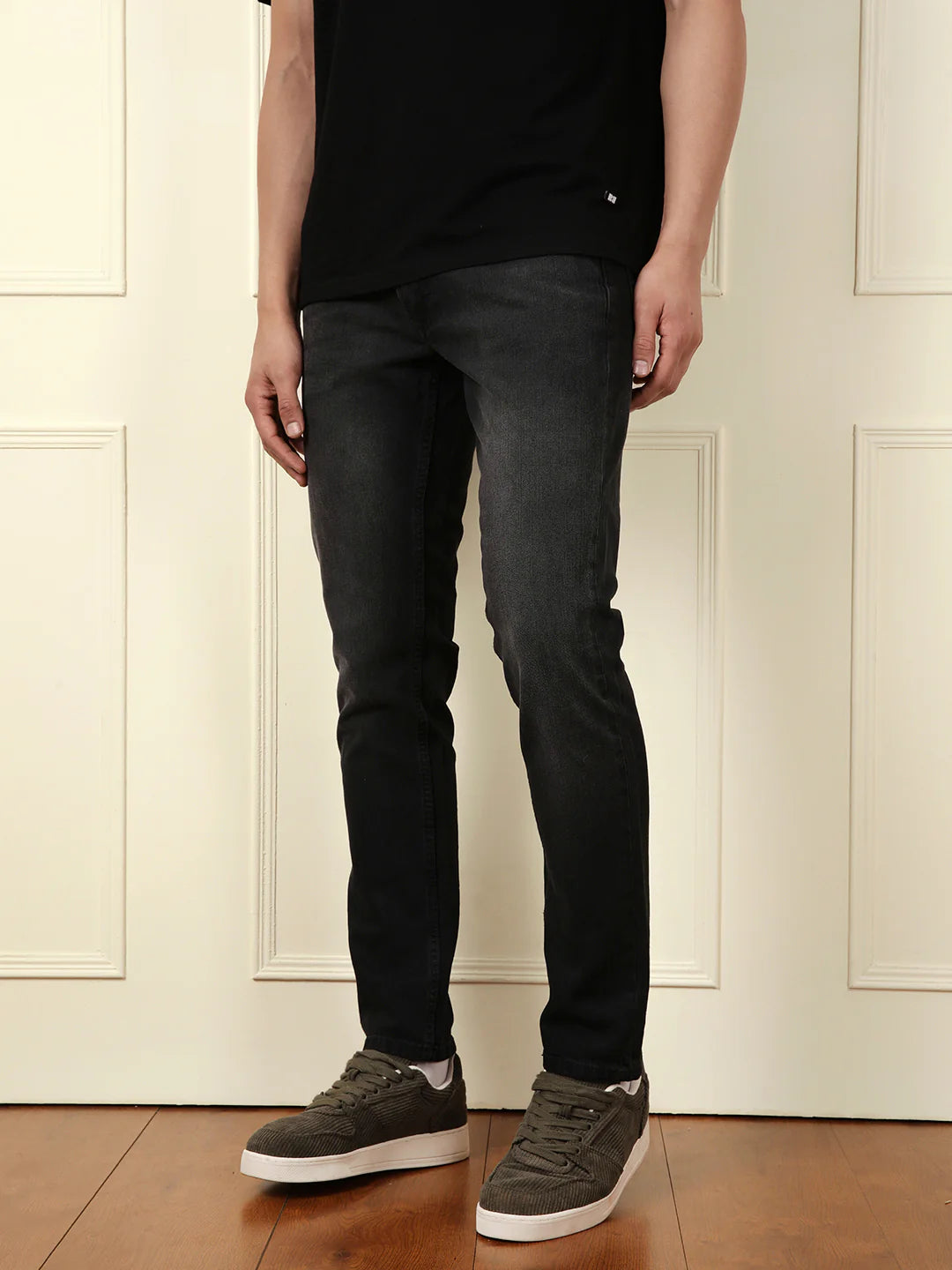 Casual Heavy Fade Slim Fit Jeans | Black