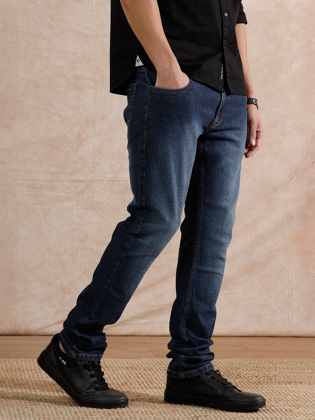 Casual Heavy Fade Slim Fit Jeans | Blue