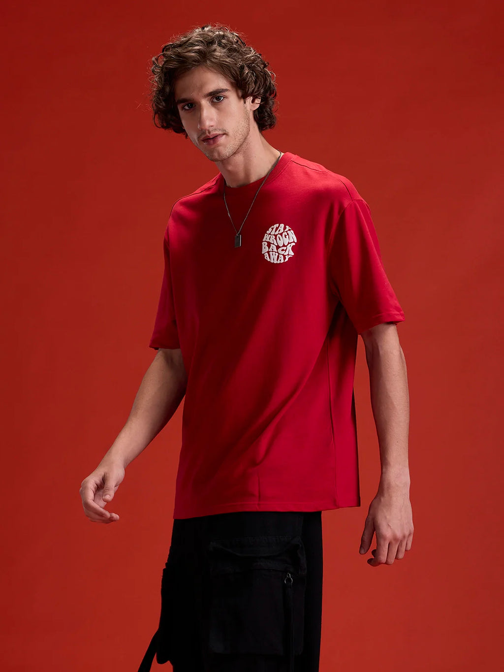 Men's Oversized Tee With Graphic  |  Red