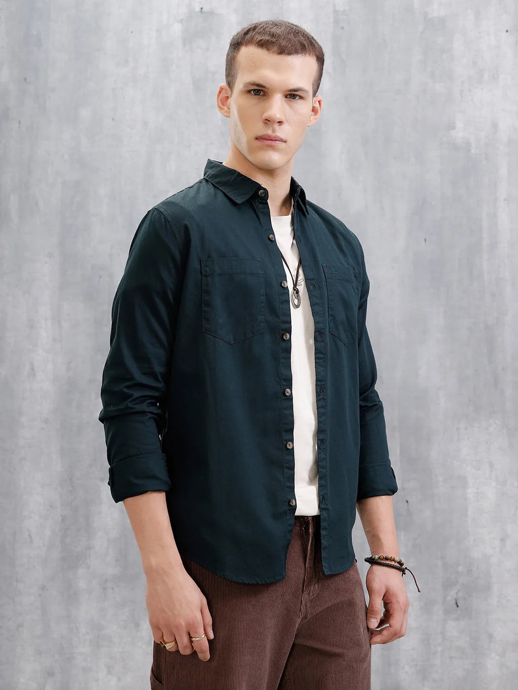 Double Pocket Regular Fit Shirt | Dark Blue