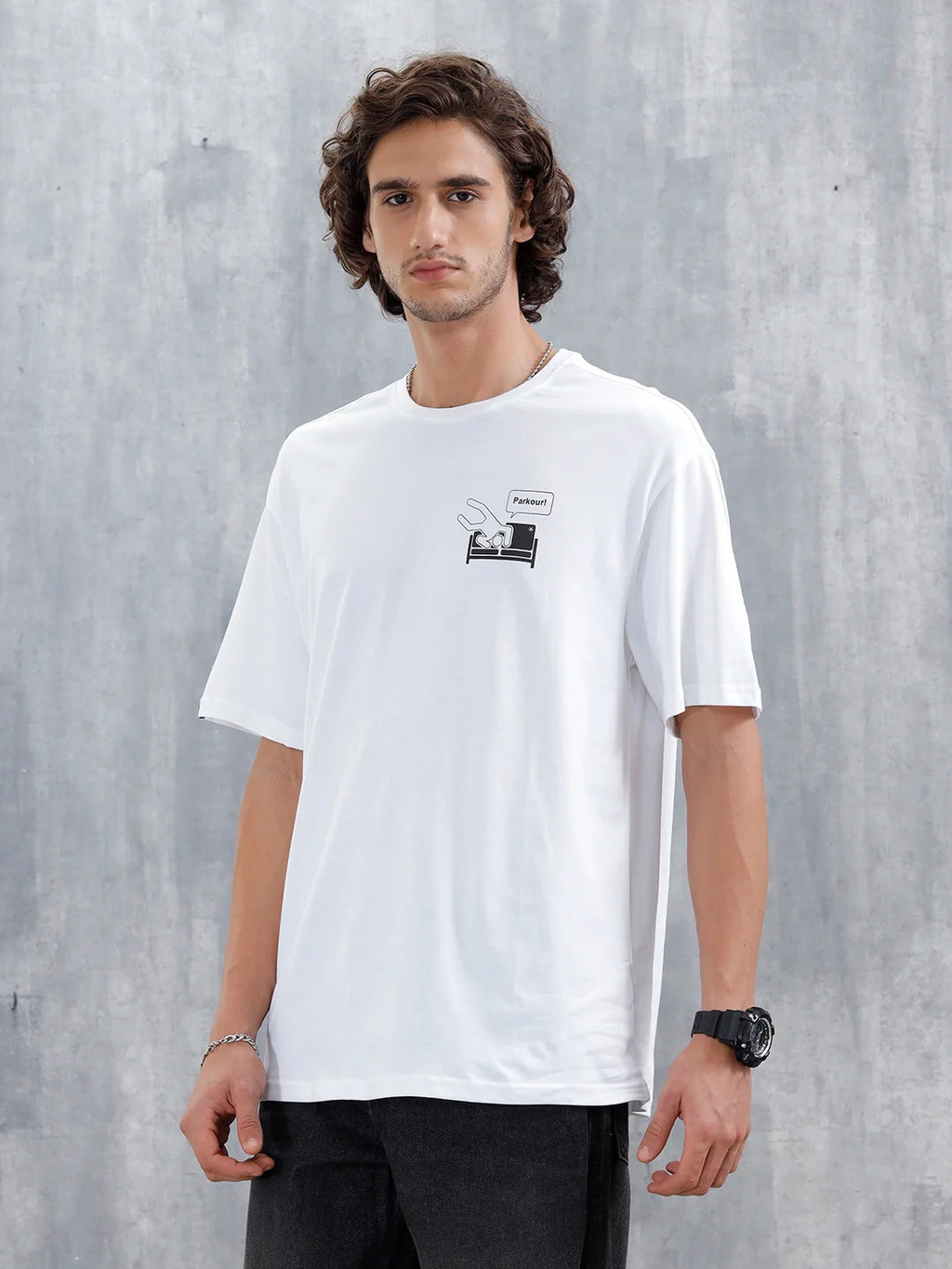 Casual Men’s Oversized T-Shirt Featuring The Office | White