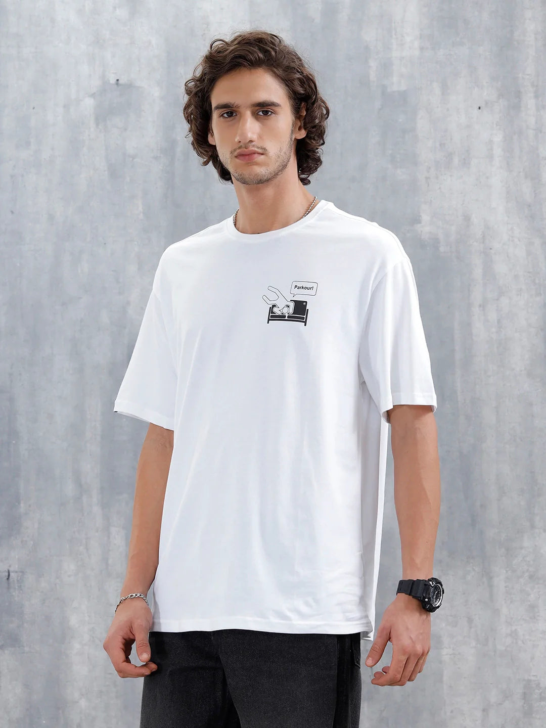 Casual Men’s Oversized T-Shirt Featuring The Office | White