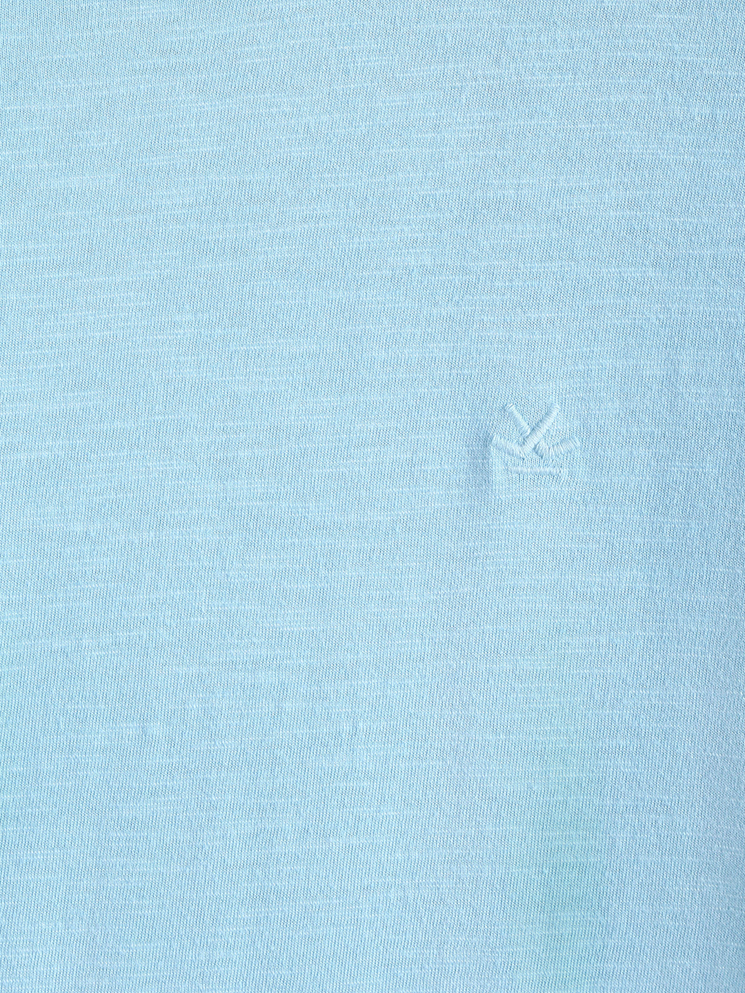 Raw Edged Blue Crew Neck T-Shirt