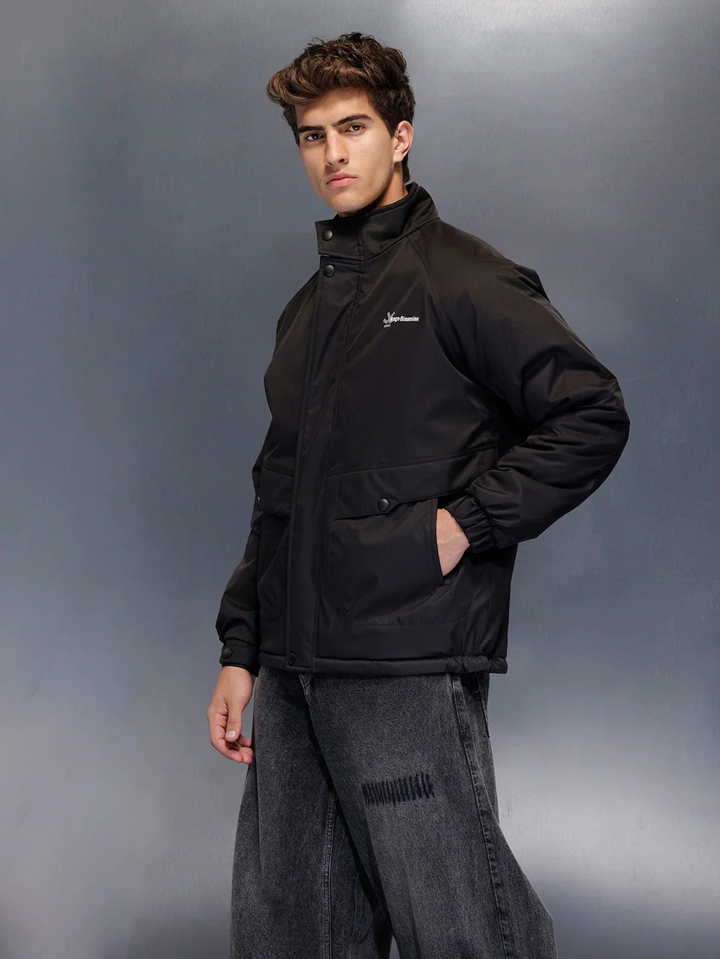 Black Arctic Shield oversize Puffer jacket | Black