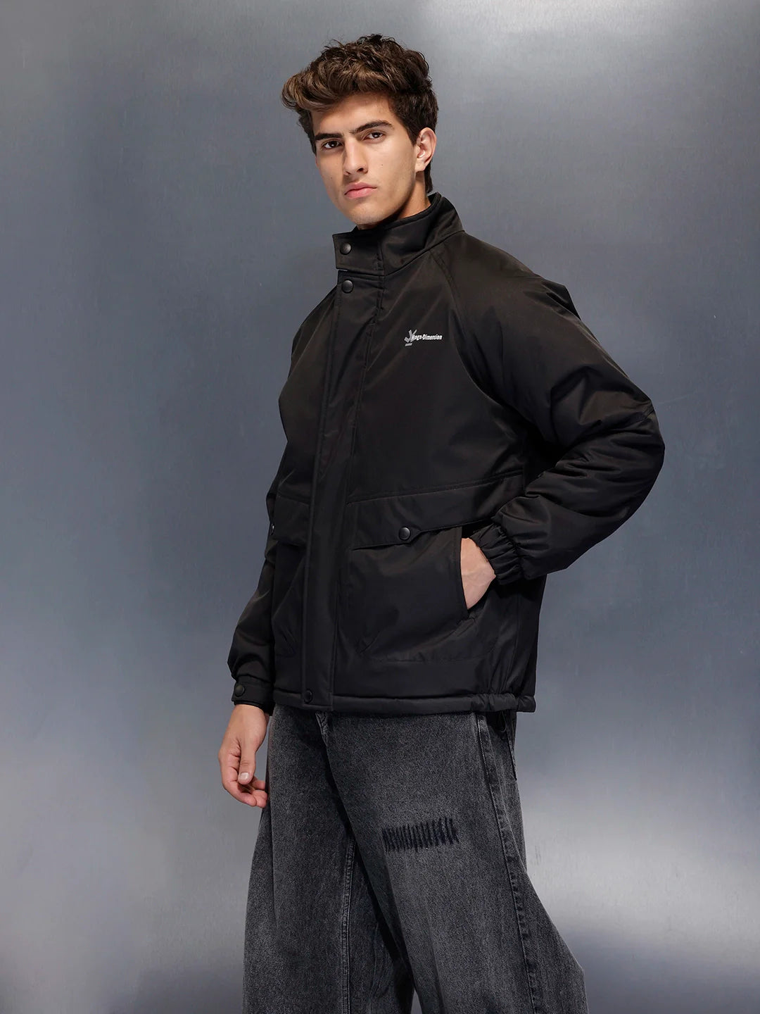Black Arctic Shield oversize Puffer jacket | Black
