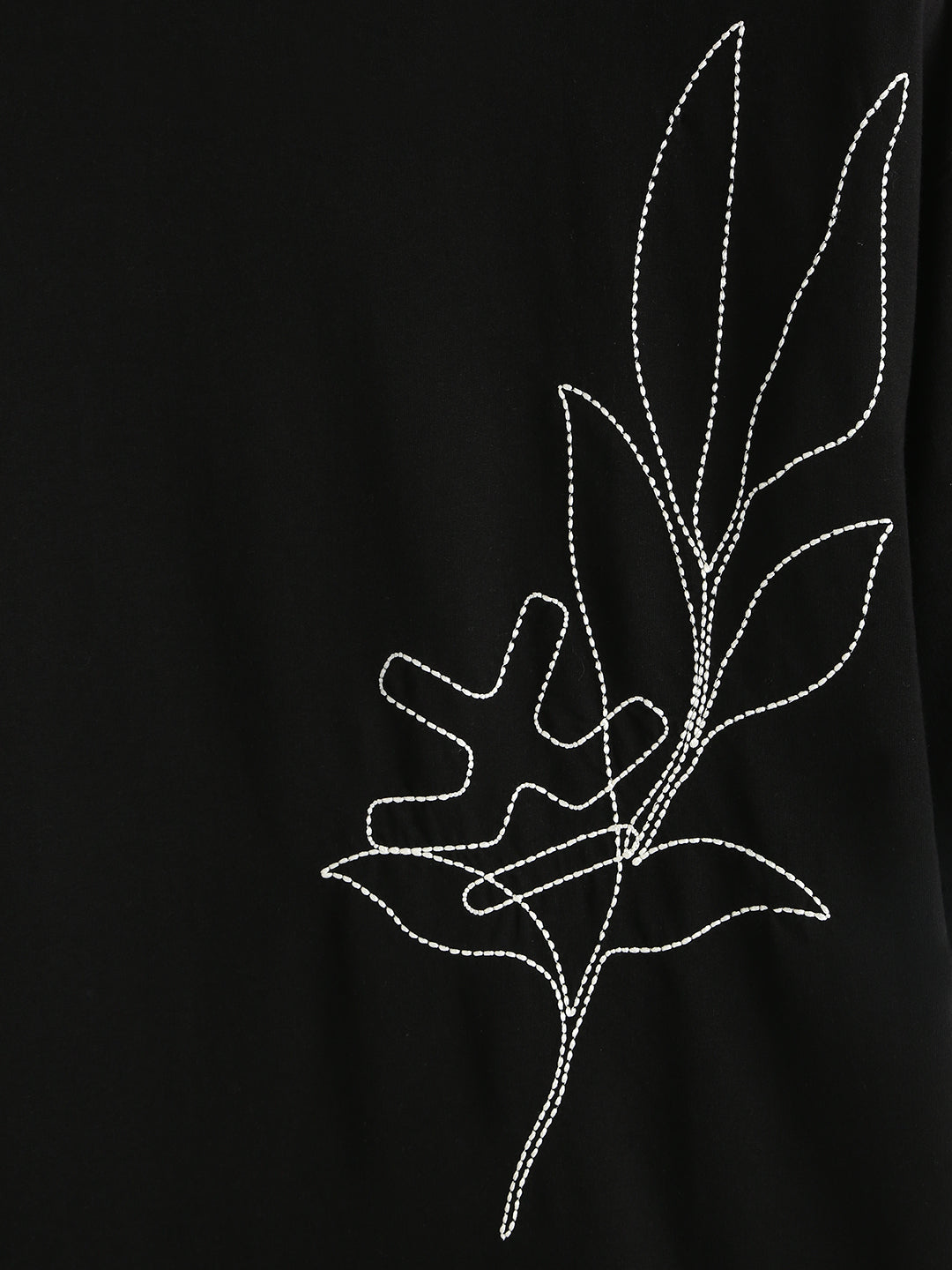 Embroidered Oversized T-Shirt | Black