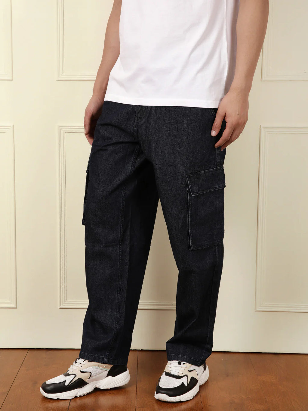 Loose Fit Blue Cargo Jeans