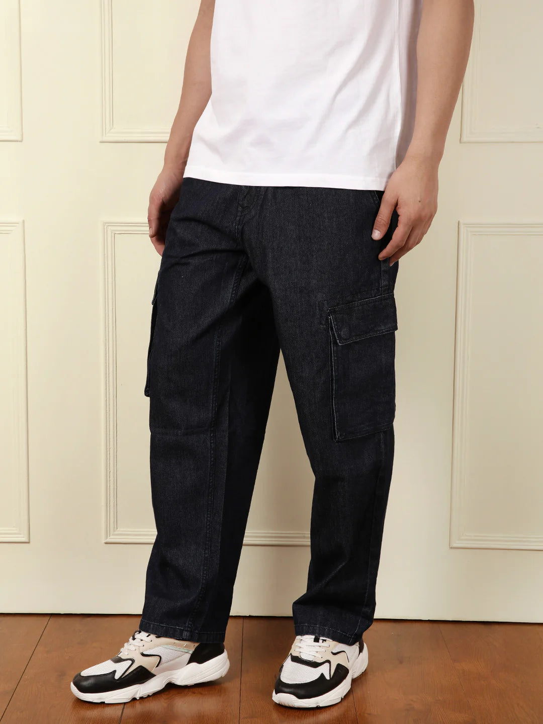 Loose Fit Blue Cargo Jeans
