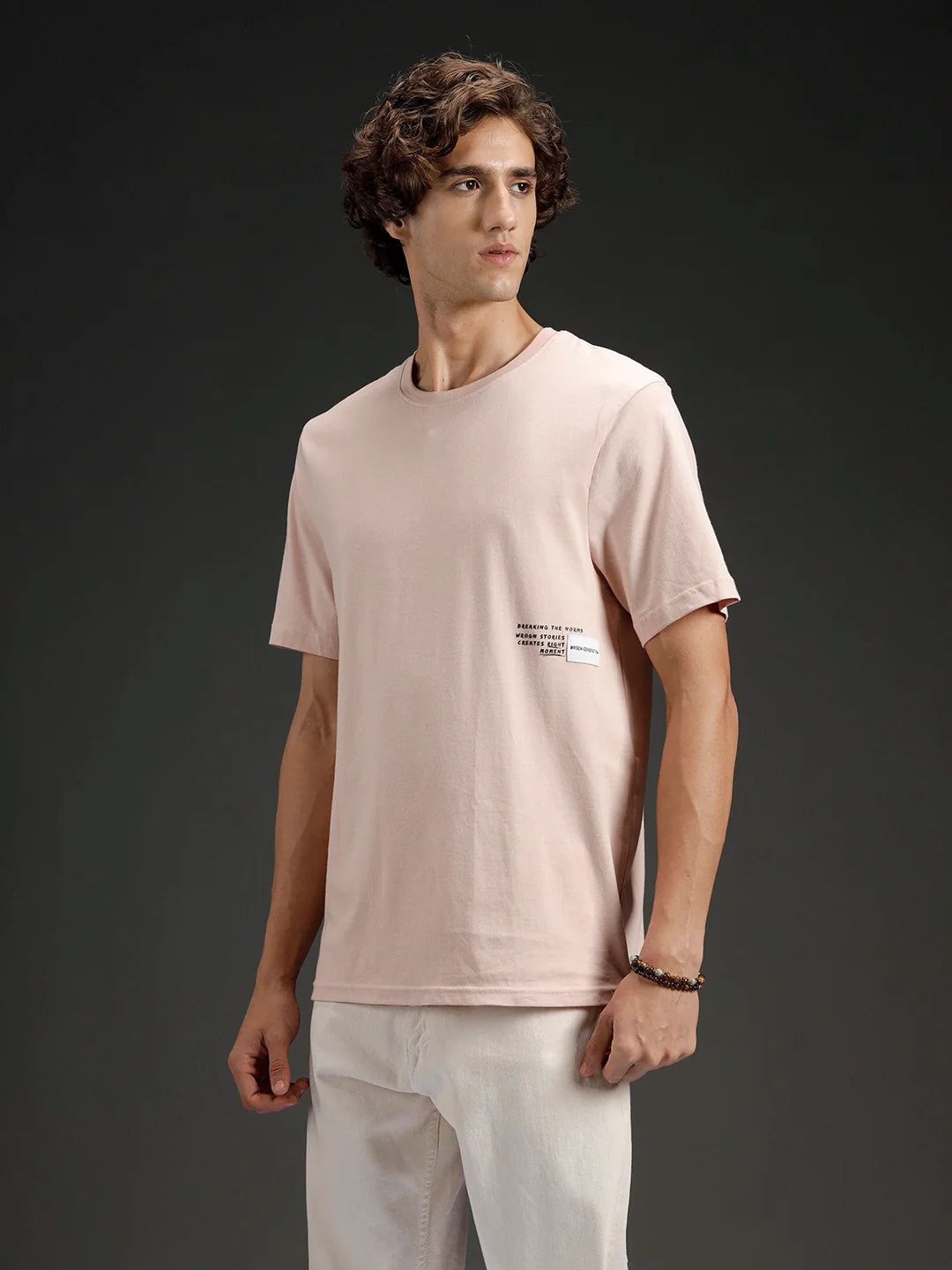 Men's Regular Fit T-shirt with Placement Graphic | Pink