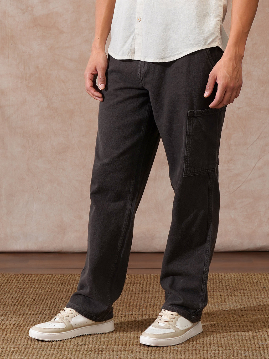 Solid Loose Fit Trouser | Brown