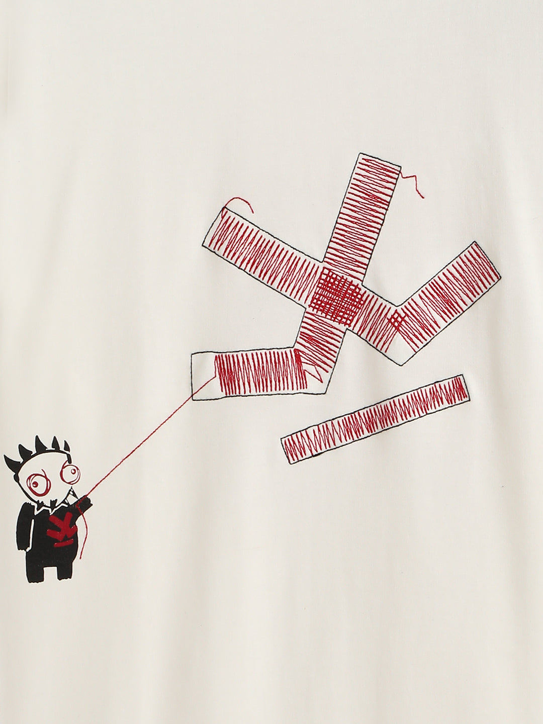 Embroidered Logo Oversized T-Shirt | Off White