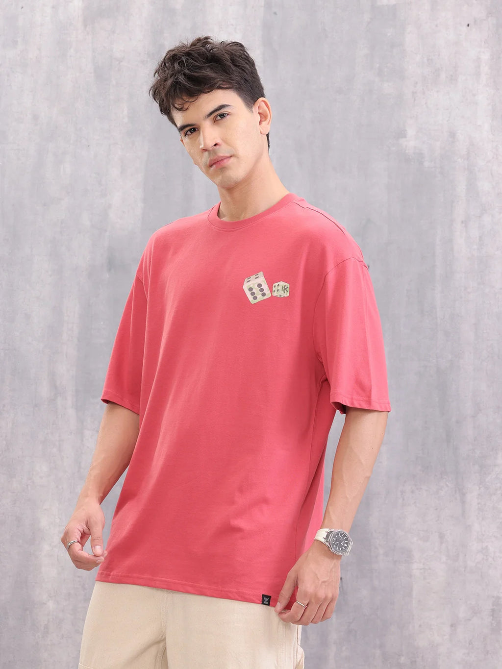 Game Inspired Graphic Printed Oversized Fit T-shirt | Red