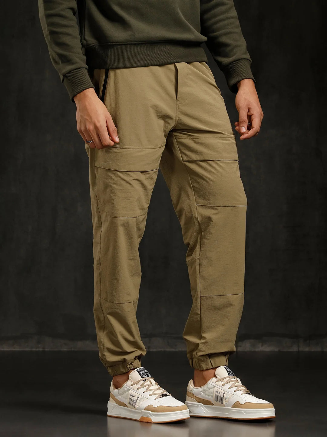 Solid Straight Fit Jogger | Khaki