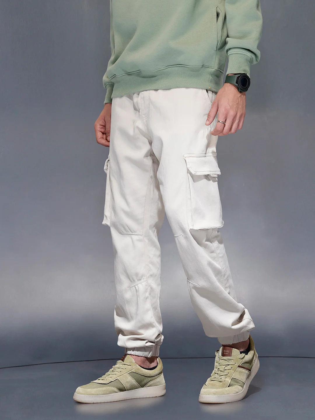 Solid Straight Fit Jogger | Off White