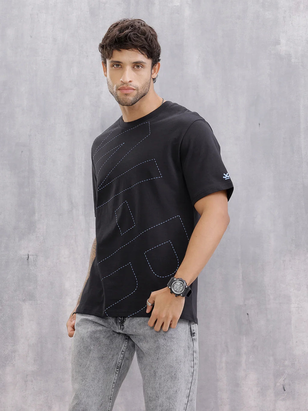 Graphic Printed Casual Fit T-shirt | Black