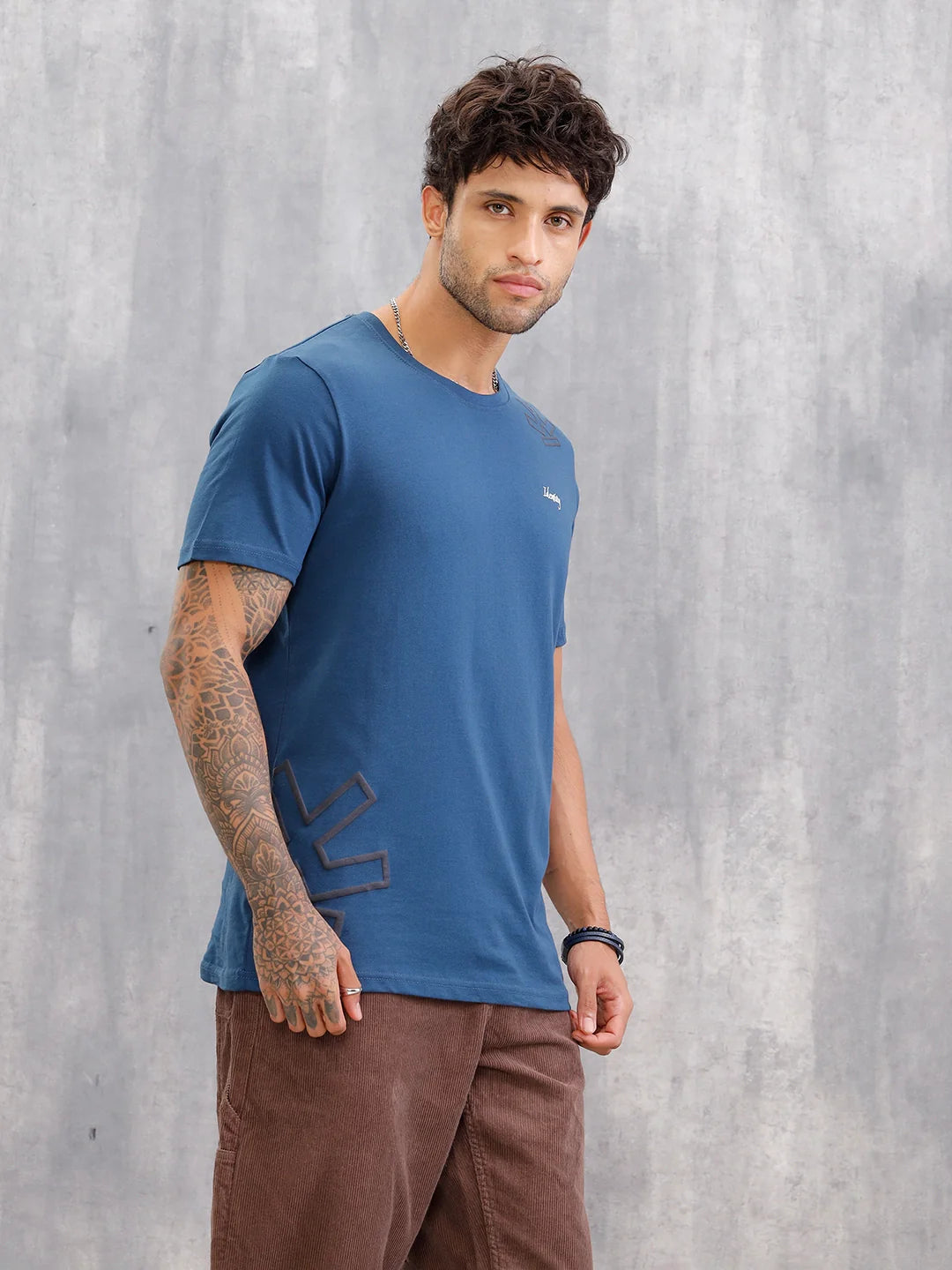 Puff Printed Regular Fit T-shirt | Blue