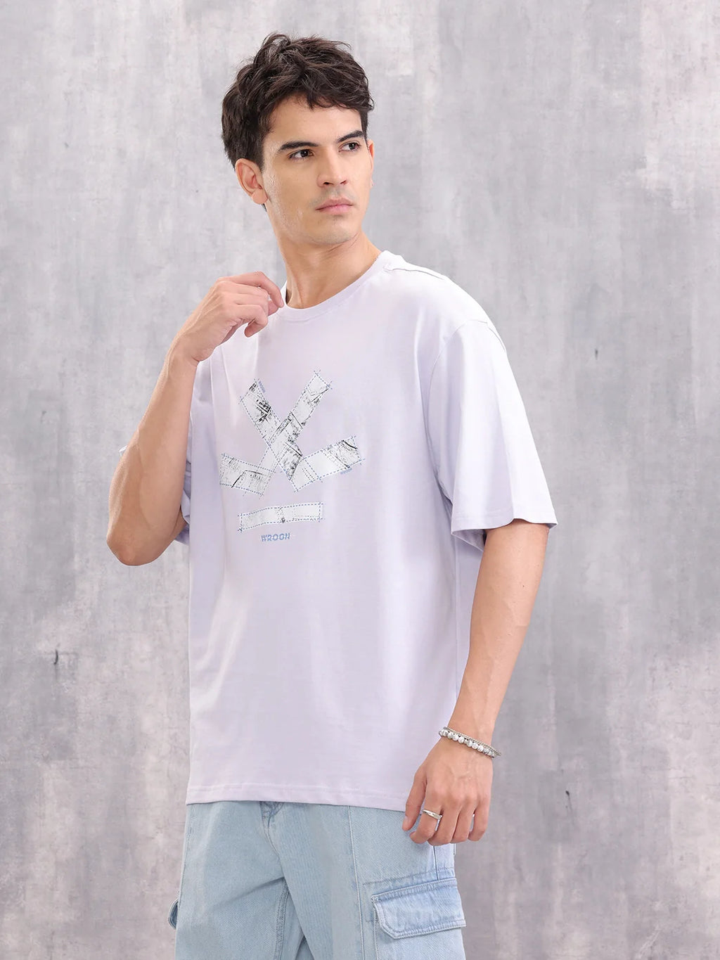 Brand Carrier Graphic Printed Oversized Fit T-shirt | Lavender