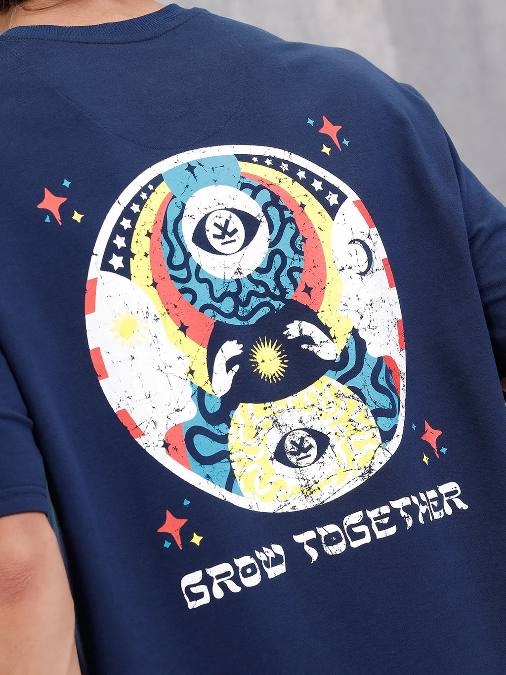 Zen Inspired Oversized Nomad Edition Graphic T-Shirt  |  Blue