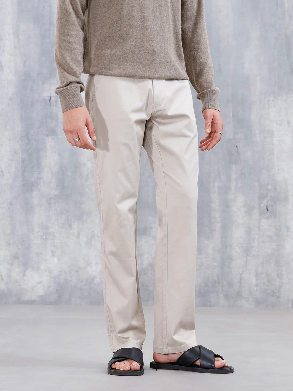 Men's Straight Fit Woven Jogger | Beige