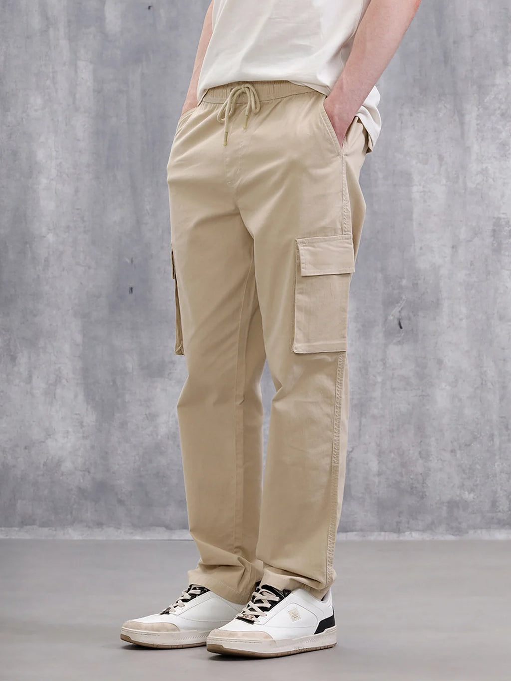 Solid Straight Fit Jeans | Off White