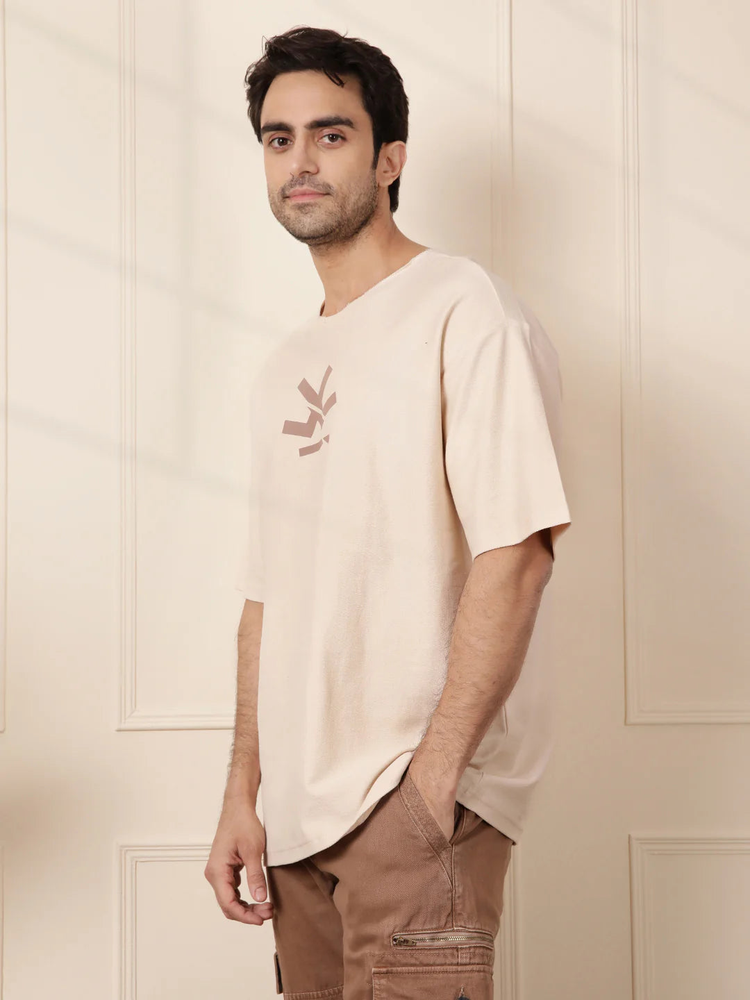 Heavy GSM Raw Edge Collar T-Shirt