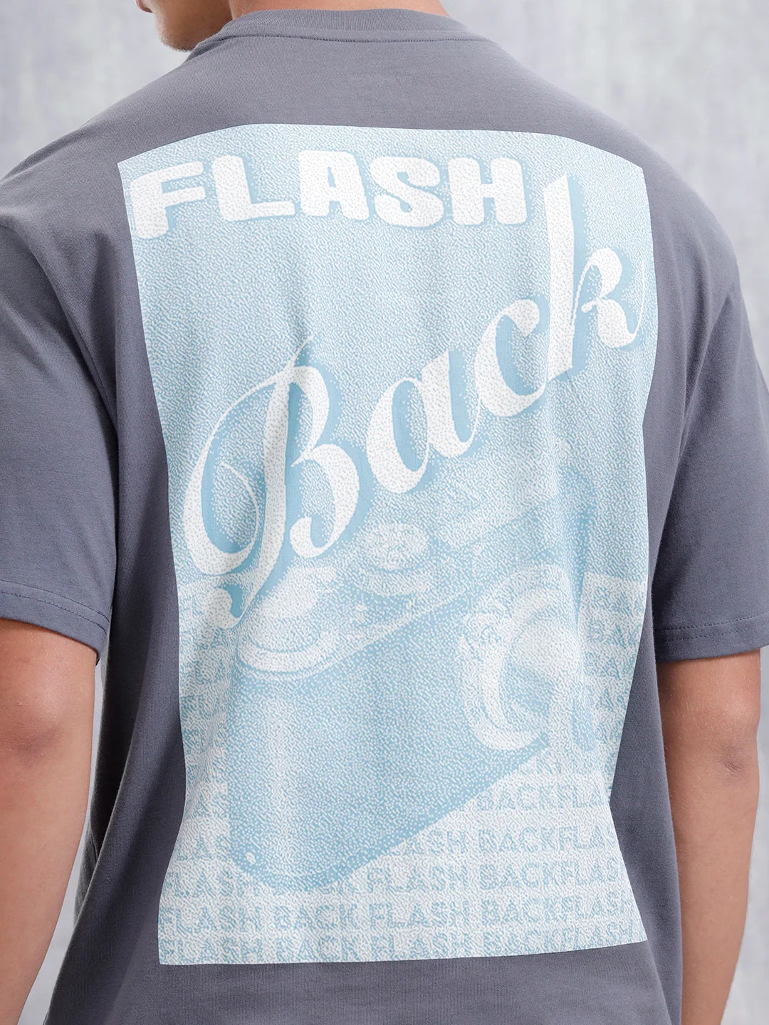 Casual Men Oversized Fit Tee With Graphic | Grey