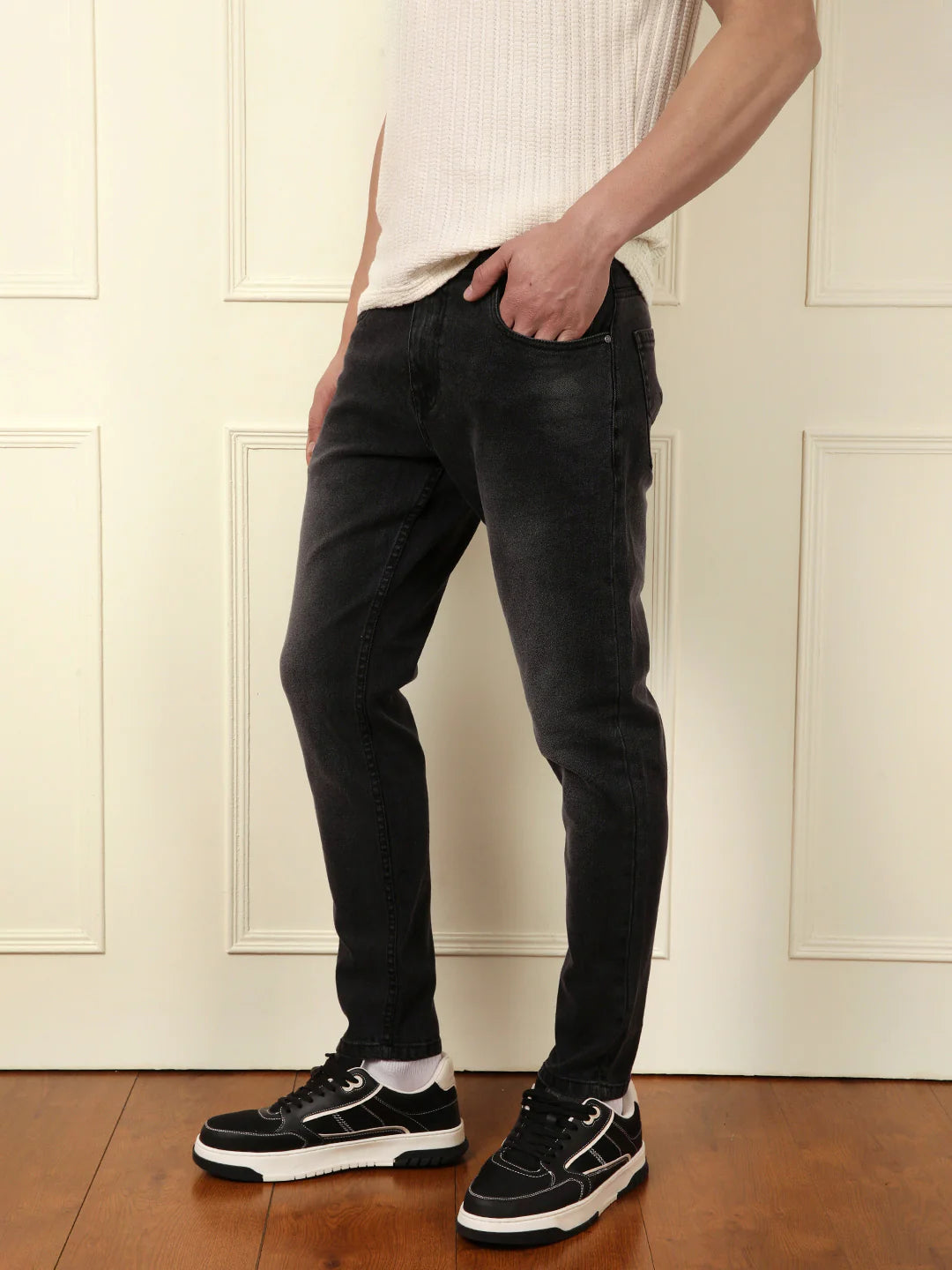Casual Fade Skinny Fit Jeans | Dark Grey