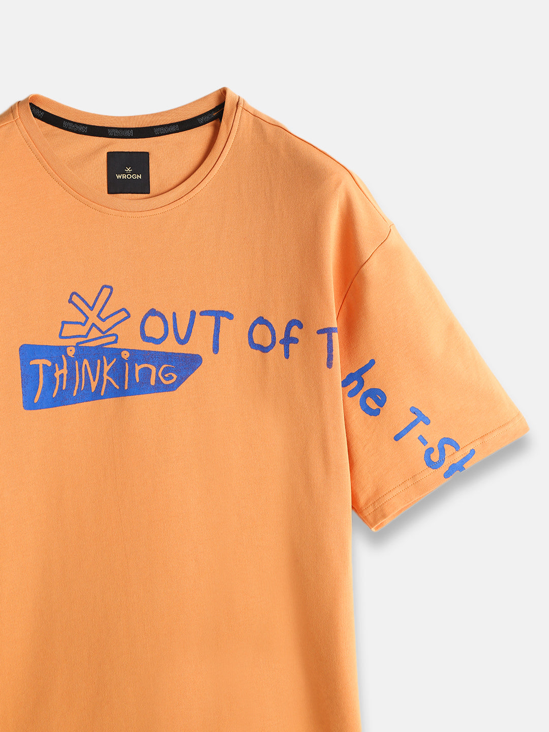 Placement Printed Oversized T-Shirt | Orange