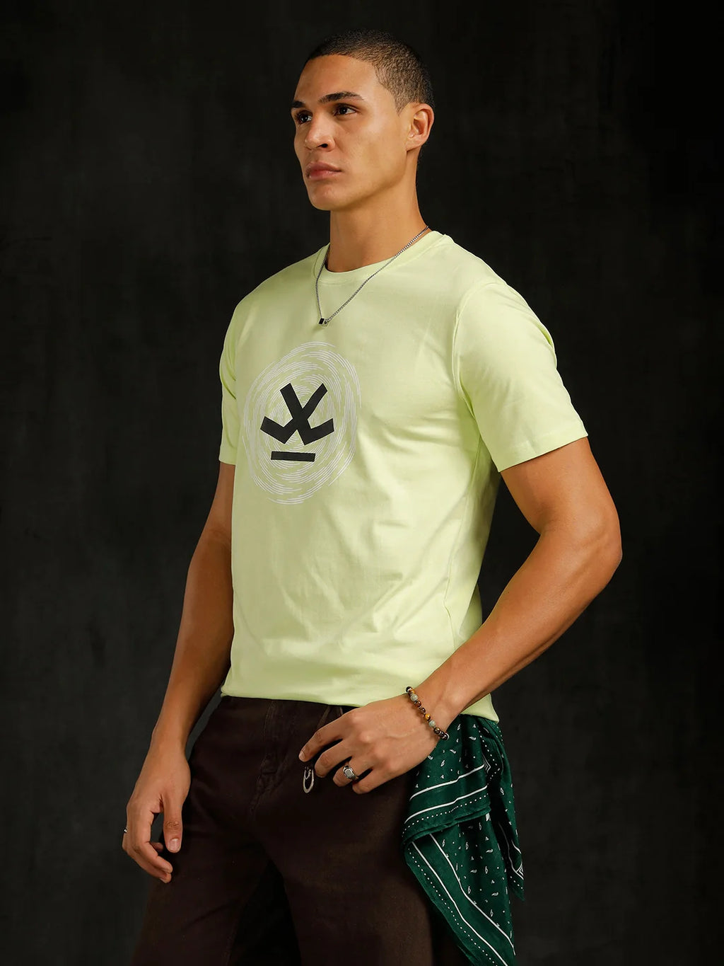 Logo Placement Printed T-Shirt | Green