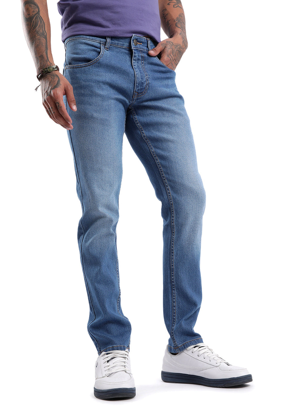 Classic Blue Five Pocket Denim Jeans