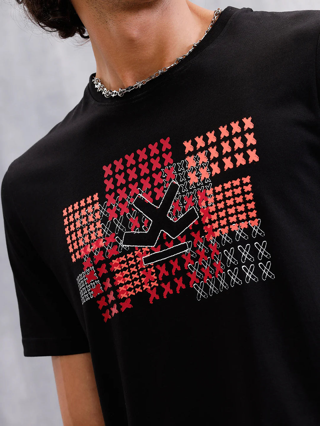 Cross Stitch Inspired Brand Carrier With Embroidery And Print | Black