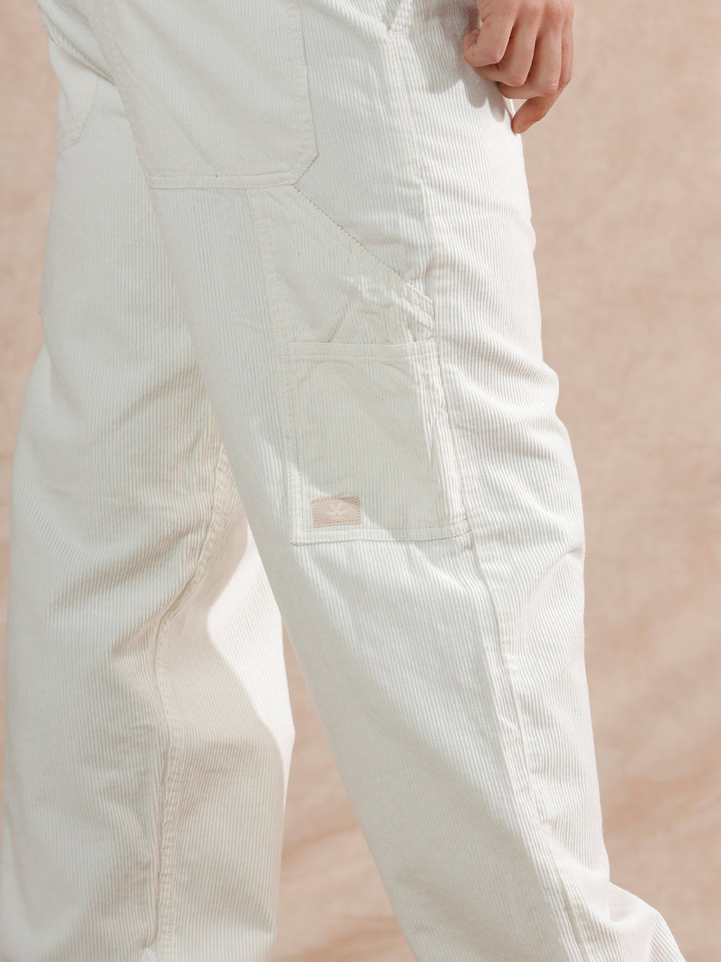 Corduroy Carpenter Loose Fit Trouser | Off White