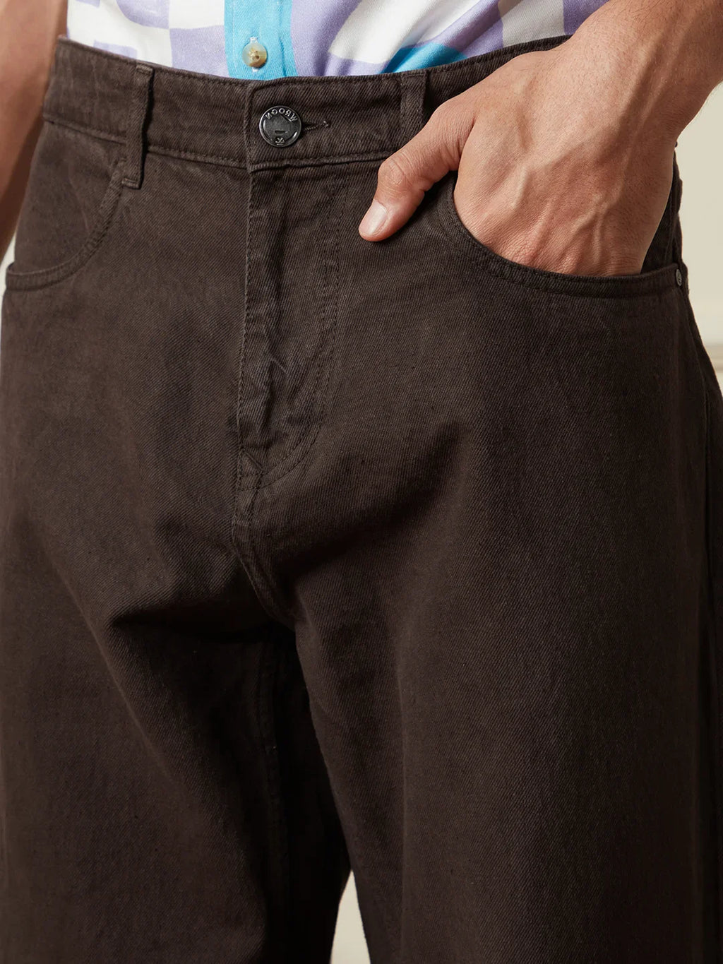 Casual Loose Fit Jeans | Brown