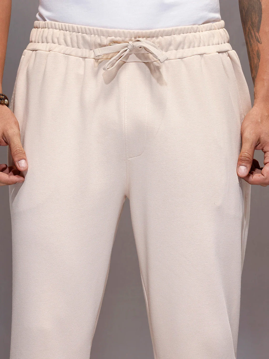 Men's Straight fit Knit Jogger | Beige