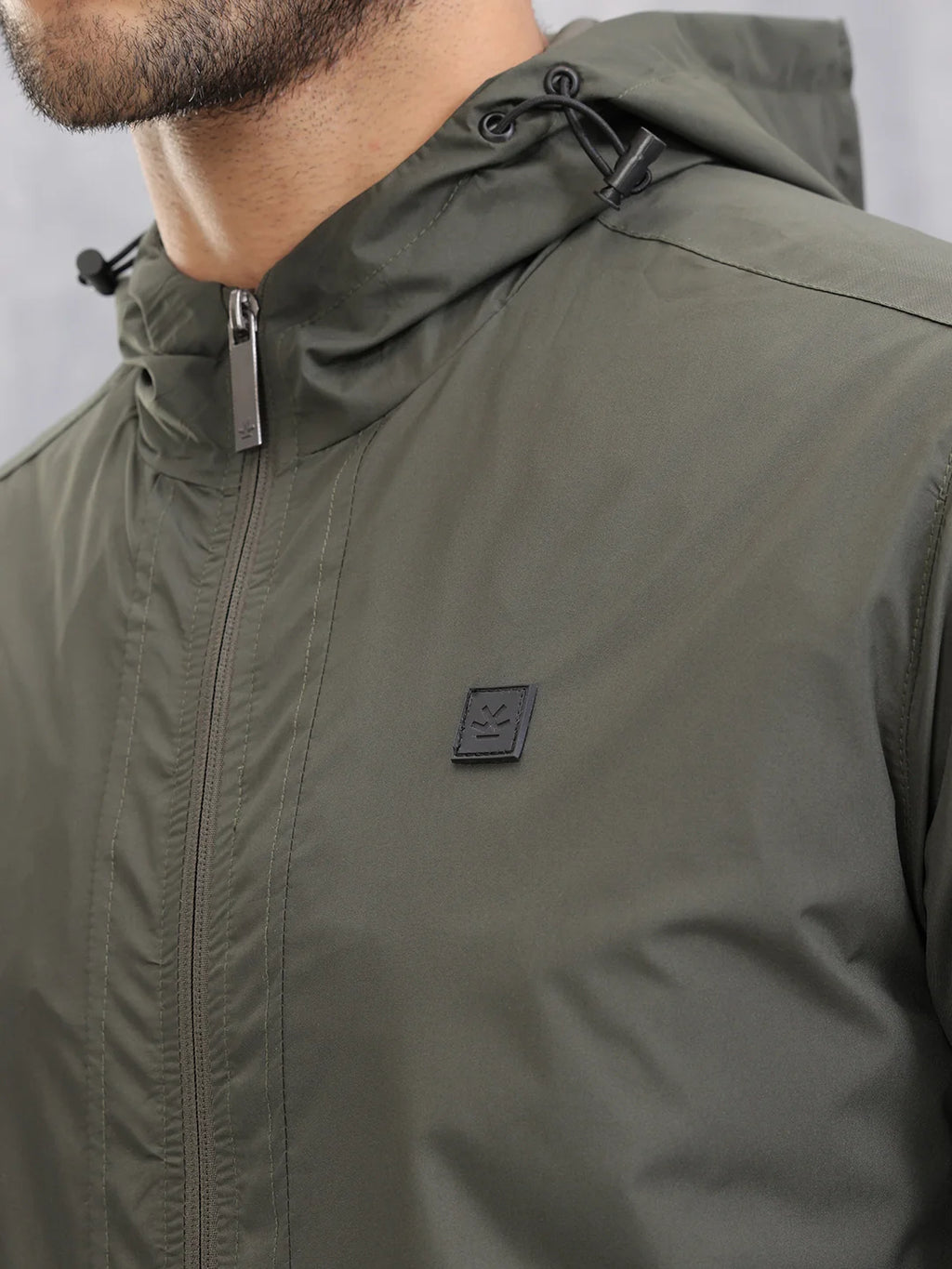 Casual Hooded Bomber Jacket | Olive