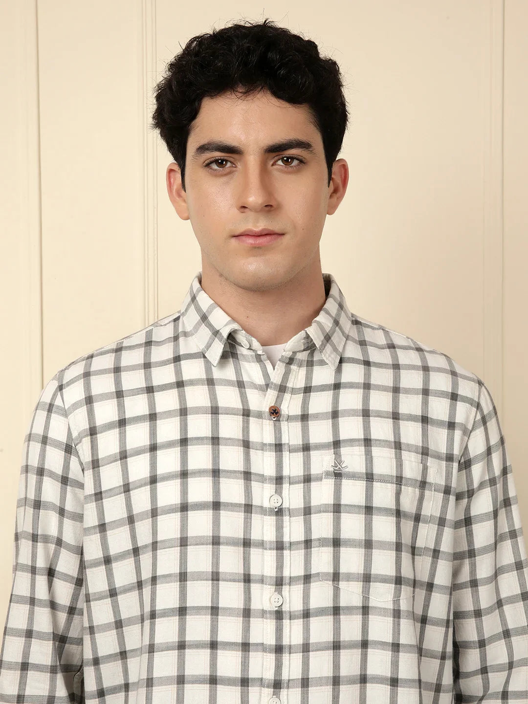 Classic Grey Checkered Full Sleeve Shirt