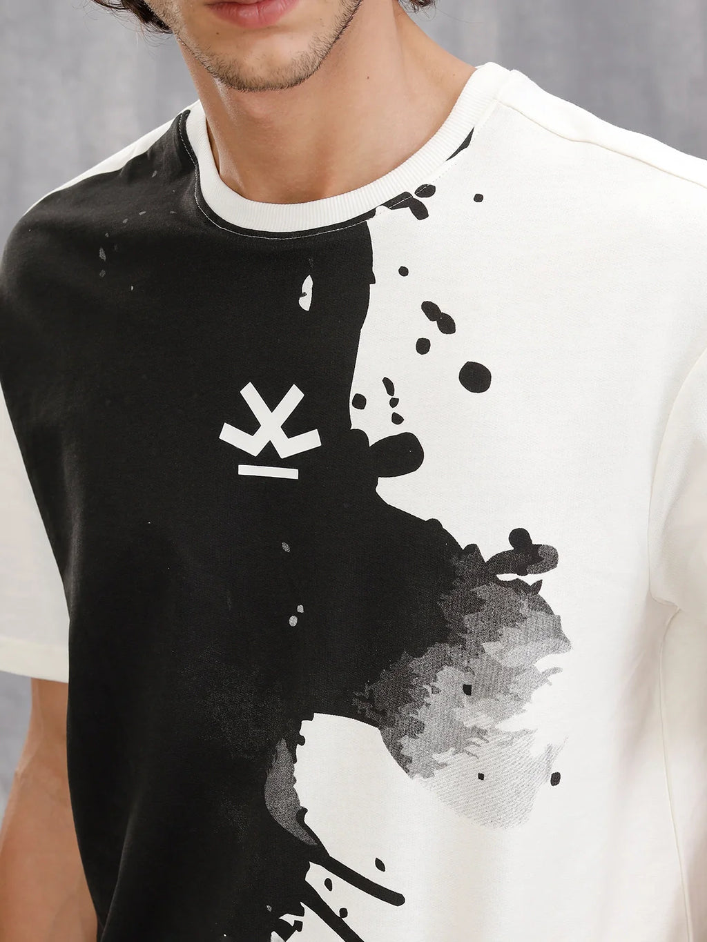 Placement Print Oversized Fit T-Shirt | Off White