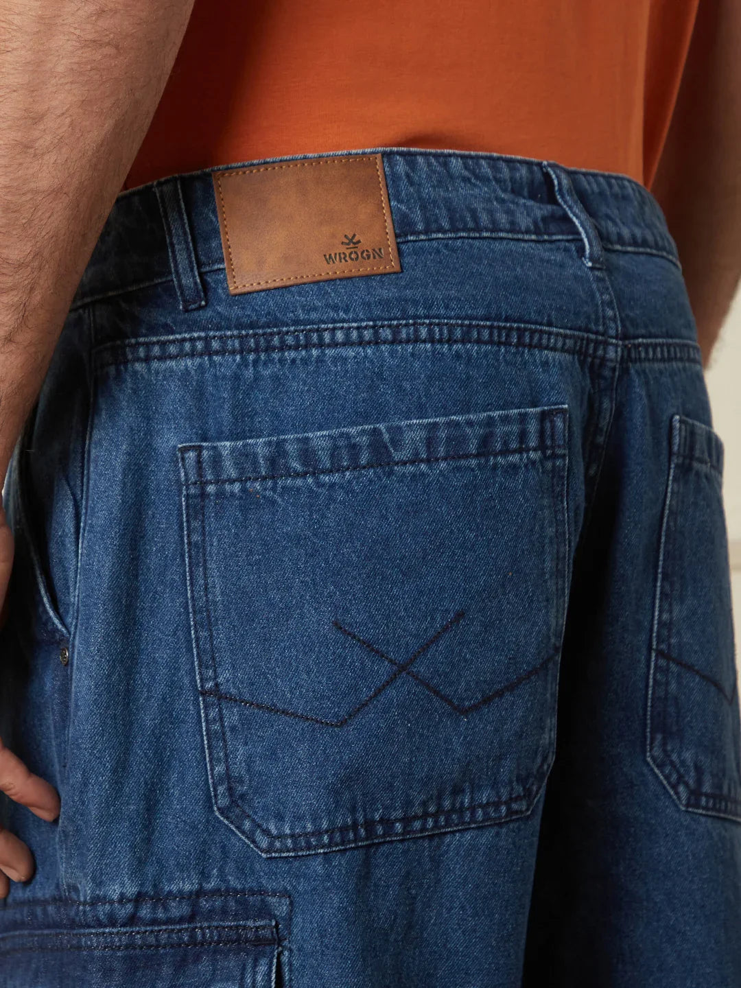 Loose Fit Darkstone Denim Cargo | Blue