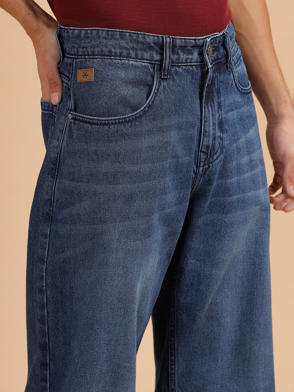 Casual Heavy Fade Loose Fit Jeans| Blue