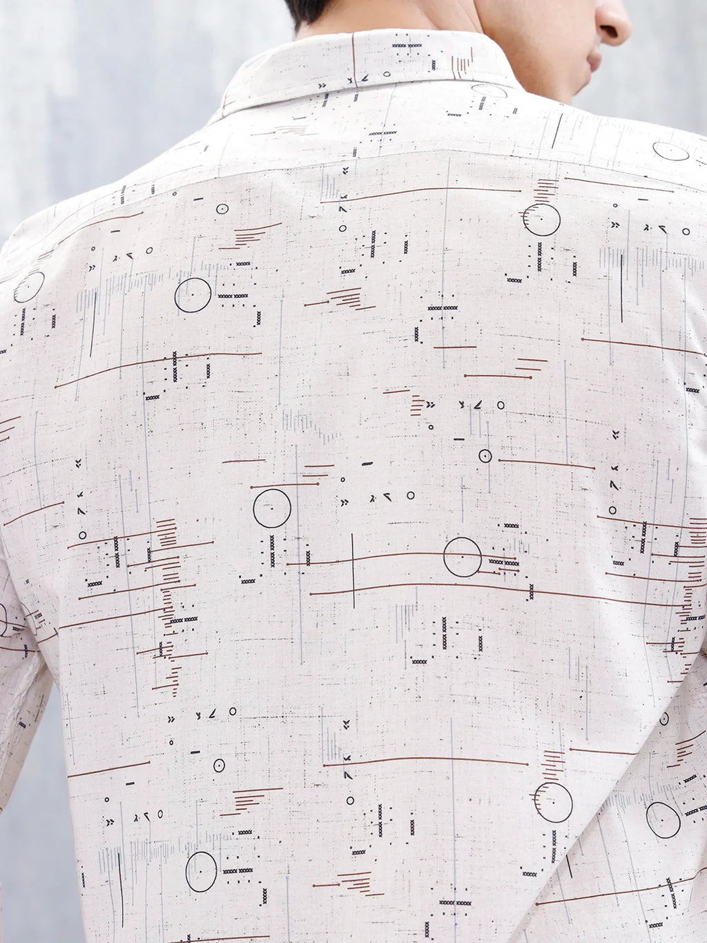 Abstract Aop Slim Fit Men's Casual Shirt | Khaki