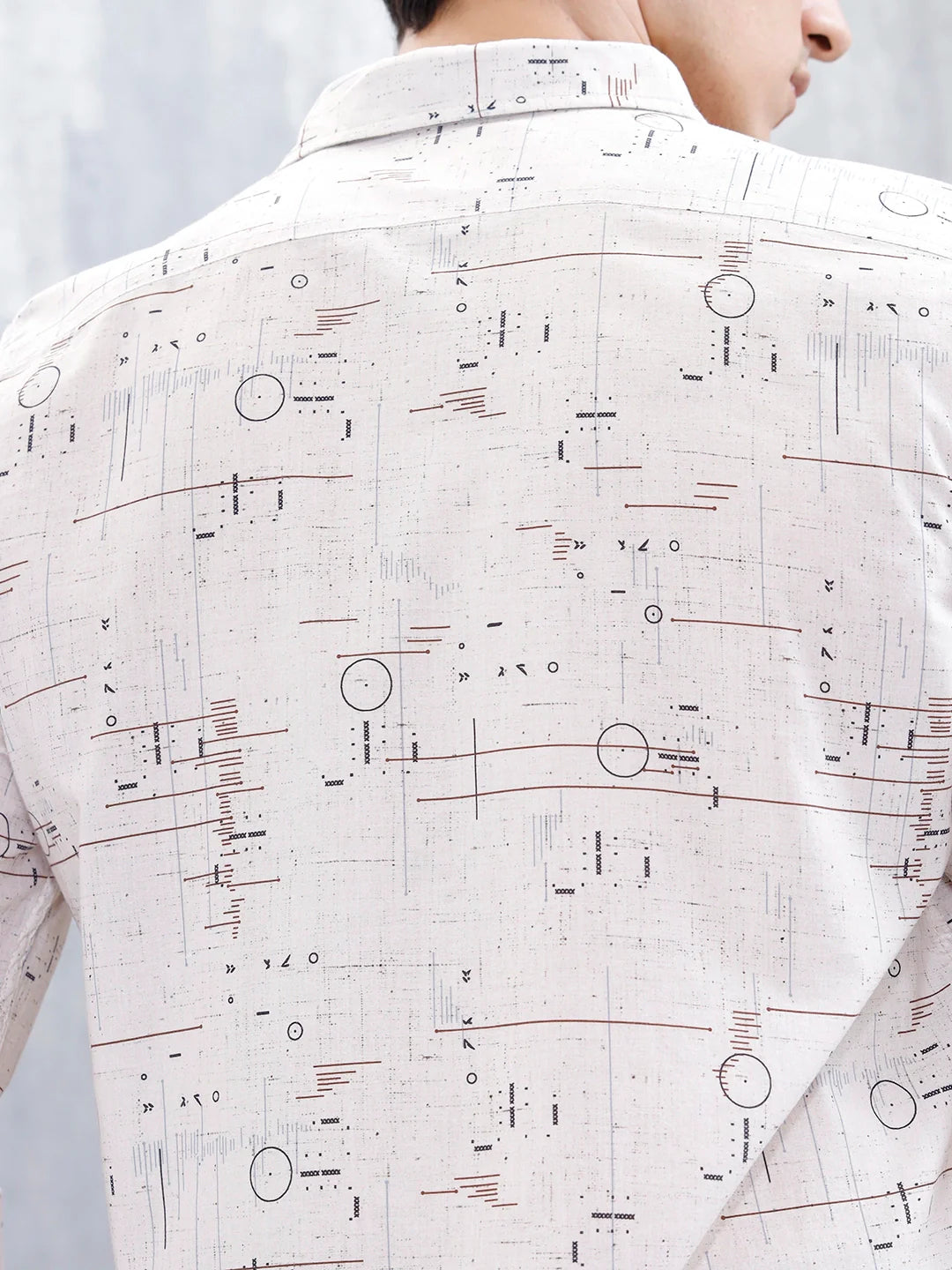 Abstract Aop Slim Fit Men's Casual Shirt | Khaki