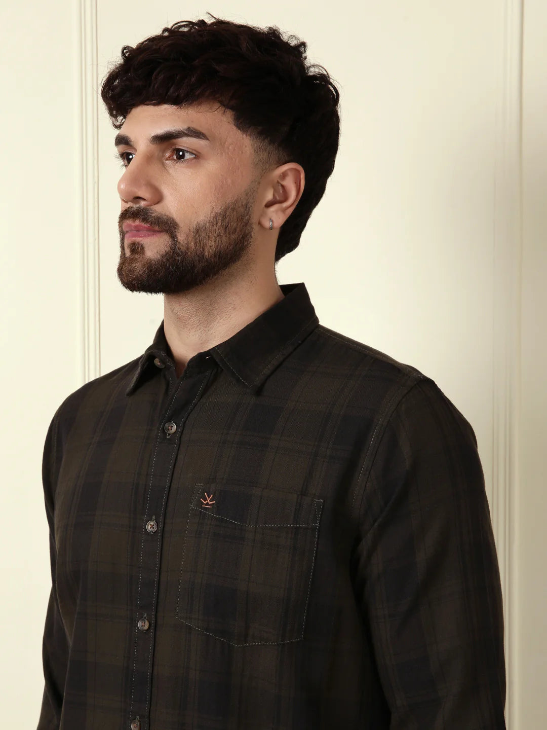 Dark Tonal Checked Shirt | Green