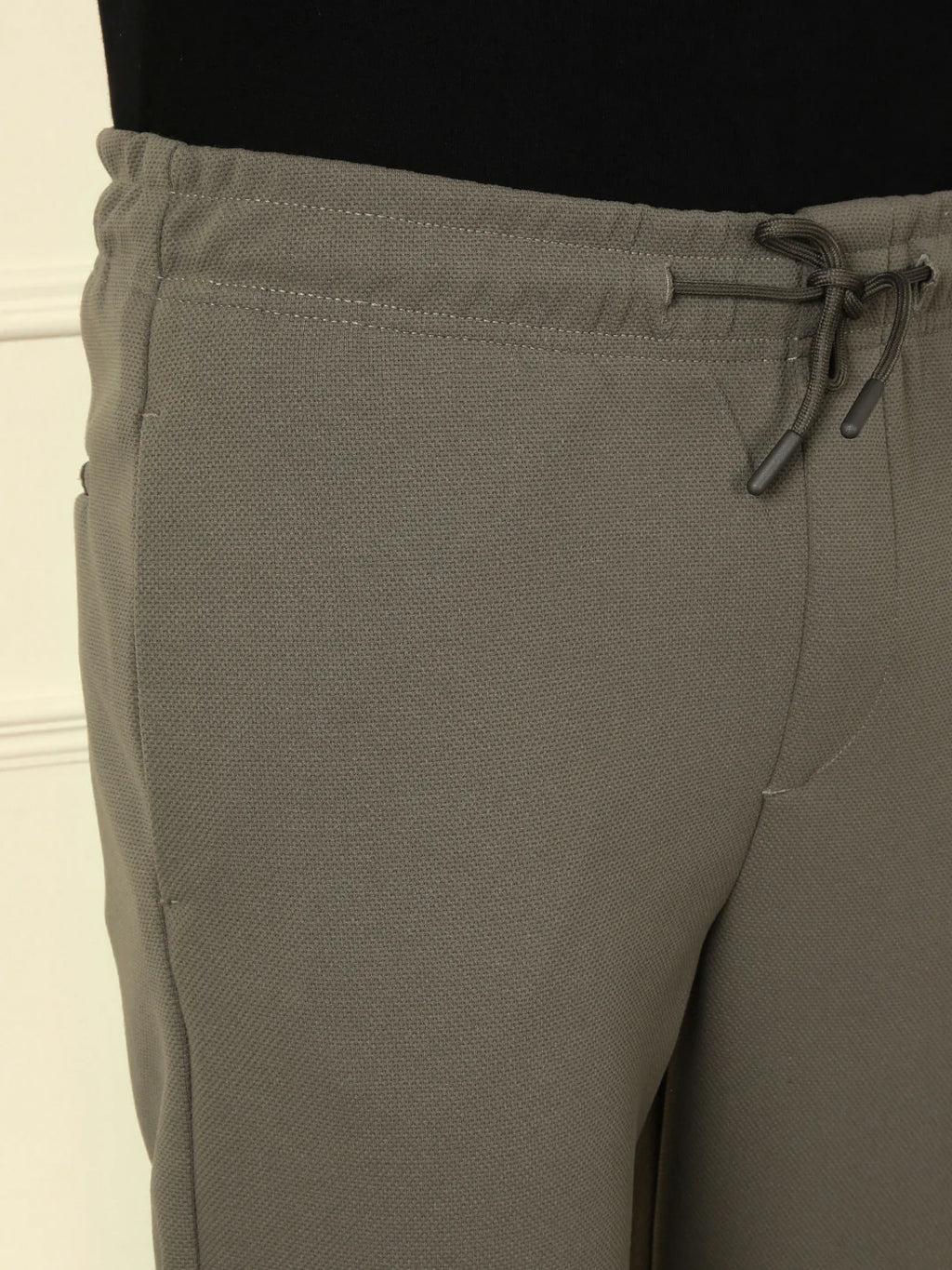 Solid Cotton Blend Knit Trouser | Grey