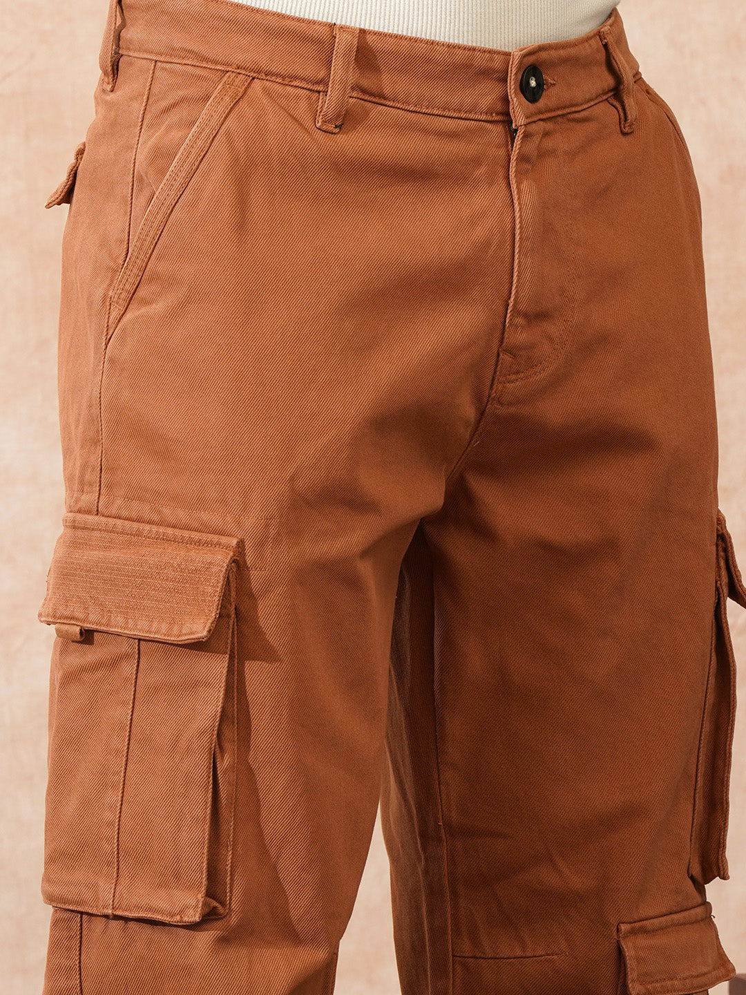 Stacked Loose Fit Cargo Trouser | Brown