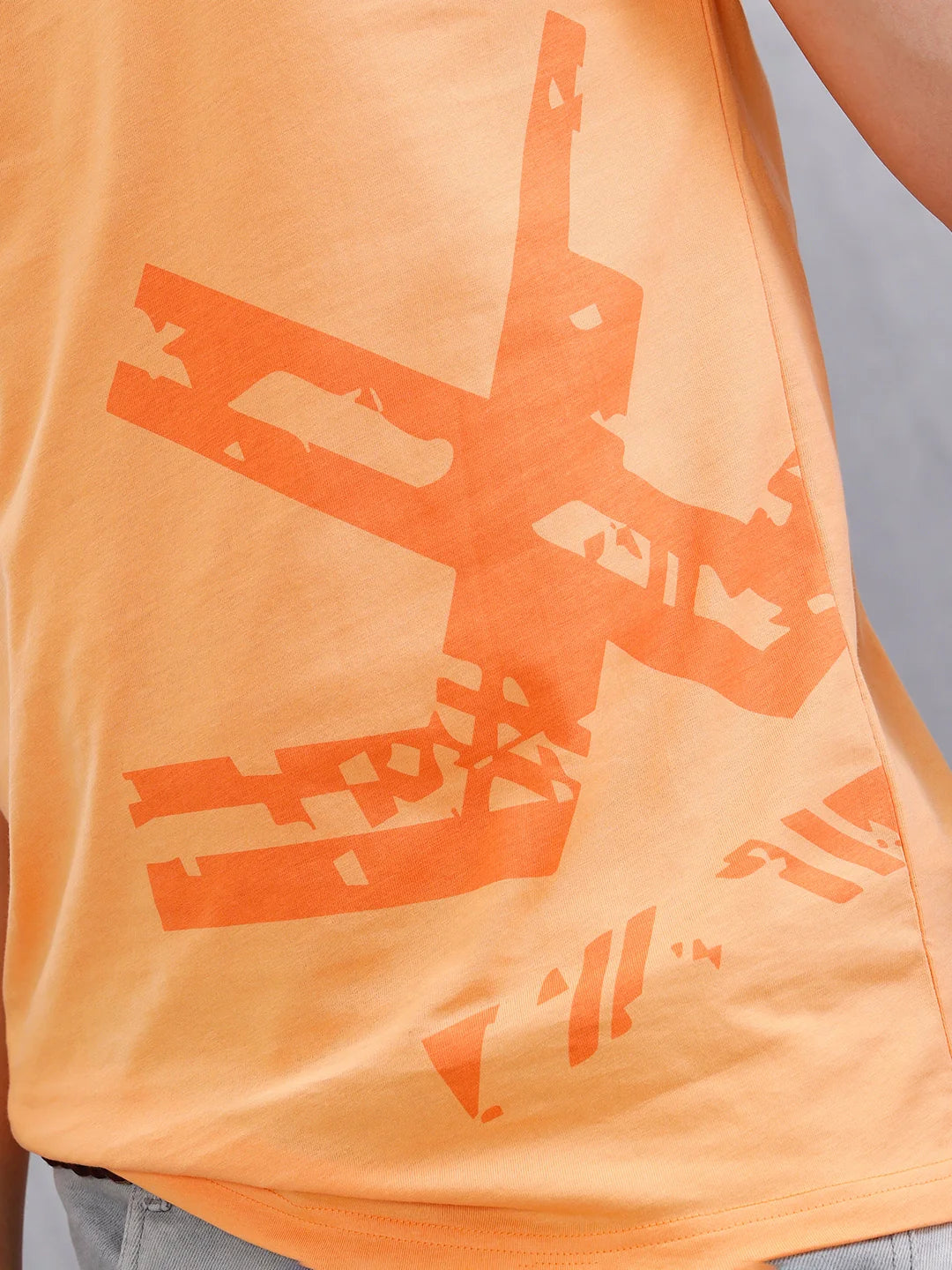 Logo Placement Printed T-Shirt | Orange