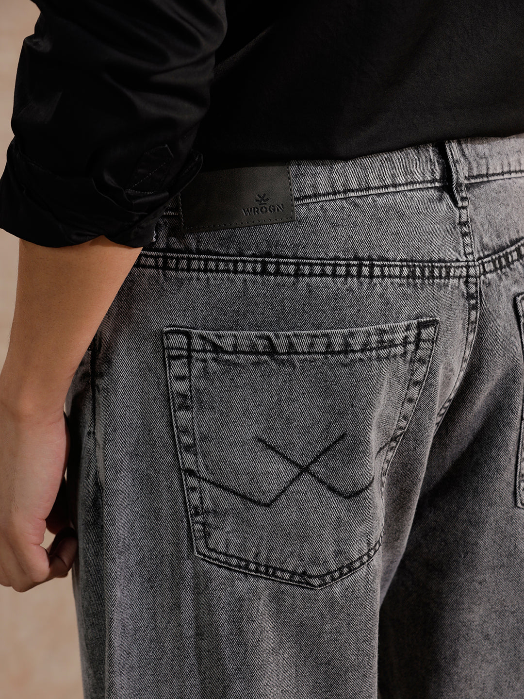 Casual Heavy Fade Loose Fit Jeans | Grey