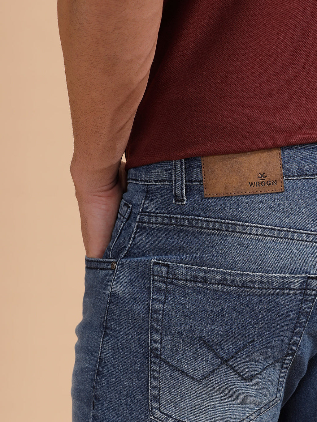 Casual Heavy Fade Slim Fit Jeans | Light Blue