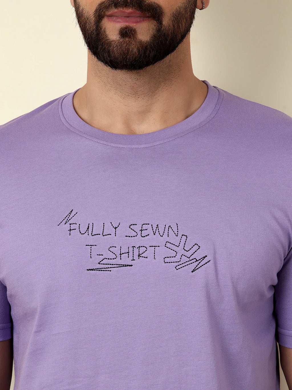 Embroidered Slim Fit T-Shirt | Lavender