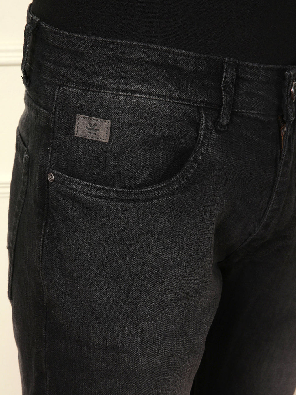 Casual Heavy Fade Slim Fit Jeans | Black