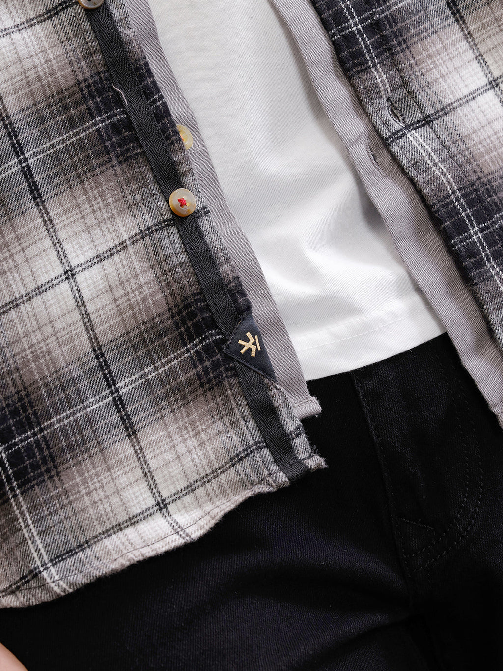 Brushed Flannel Utility Shirt In Slim Fit | Black